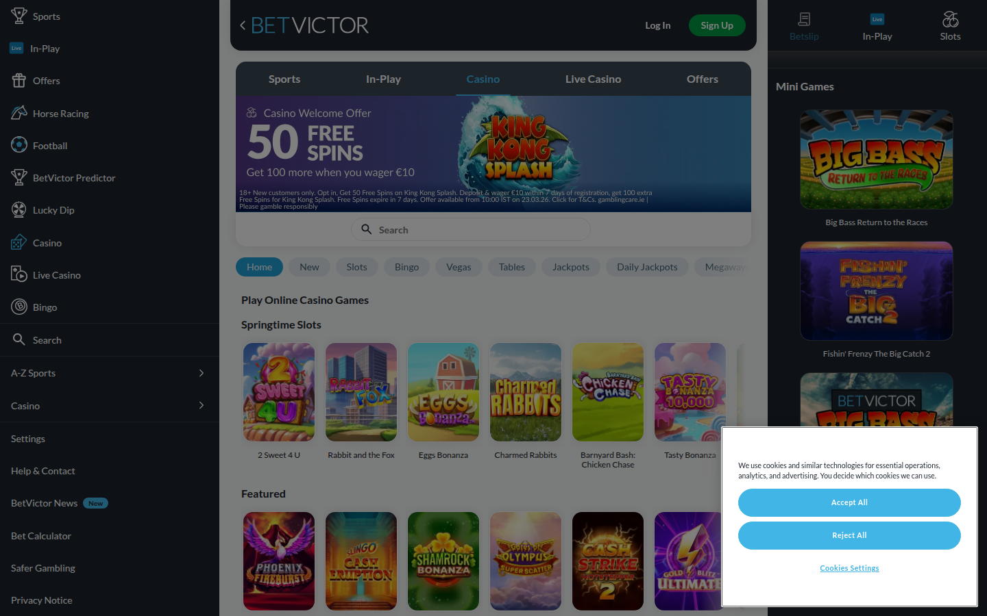 BetVictor Casino Ireland — sports and casino combined platform