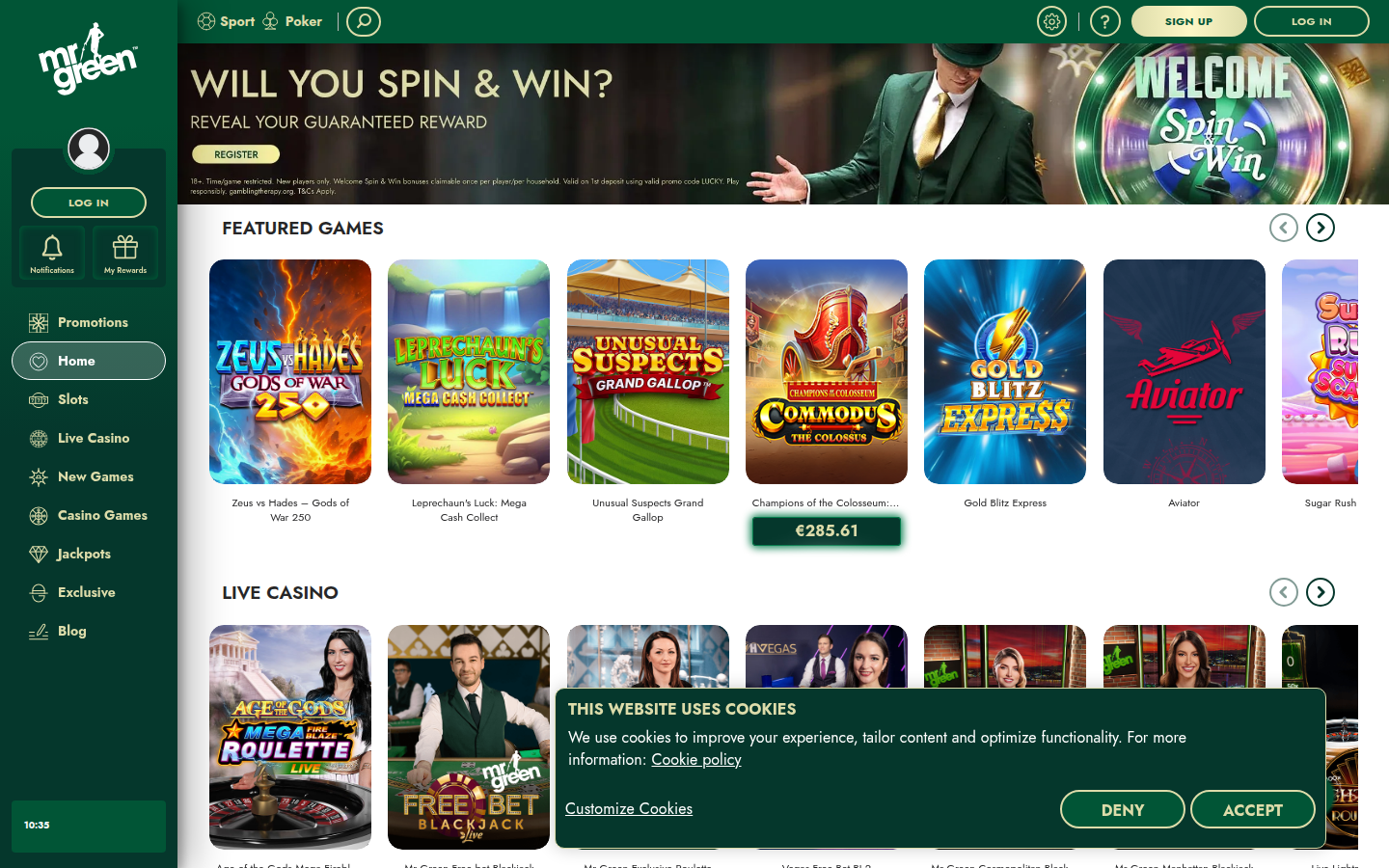 Mr Green Casino Ireland — Green Gaming tool